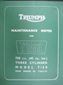 Picture of MAINTENCE NOTES, 69 T150