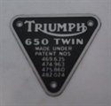 Picture of PATENT PLATE, 650 TWIN, SIL