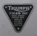 Picture of PATENT PLATE, TIGER 110